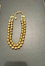 Vintage Carolee Double Strand Gold Tone Bead Necklace Choker ...