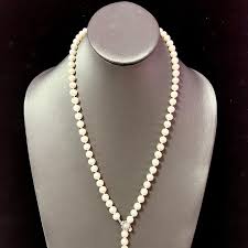 Akoya Pearl Necklace 36" 14k W Gold 7.5 mm 61.01g Certified ...