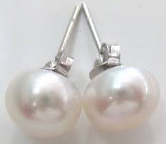 925 STERLING SILVER 7-8mm WHITE FRESH WATER PEARL STUDS EARRINGS - GIRL WOMEN | eBay