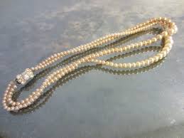 Laguna Double Strands Pearl Necklace Choker Patent Case ...