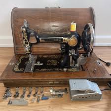 Antique Sewing Machine Eaton Seamstress With Attachments And ...