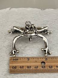 FROG 925 SILVER & GOLD FROG ON FROG BROOCH + a BALE 23.8 ...