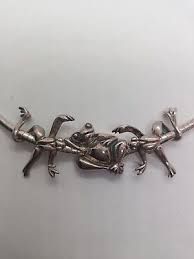 Sterling Silver Necklace With Frog Slide Pendants | eBay