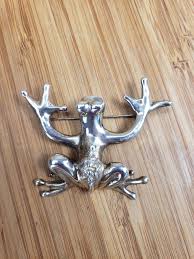 Vintage Sterling Silver Frog Brooch Roca Mexico 19 Grams 2.5 ...