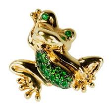 Tahitian South Sea Pearl Tsavorite Garnet Gold Frog Statement Brooch Pin For Sale at 1stDibs