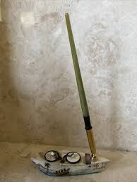 Outstanding Hand Made Hawaii Souvenir Ink Well Bakelite Pen ...