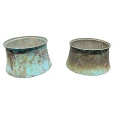 Copper Pots With Beautiful Patina For Sale at 1stDibs