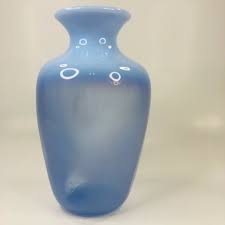 Periwinkle Blue Opalescent Blown Glass Vase Random ...