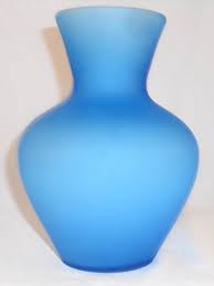 1971 Mary Gregory Style Frosted Blue Glass Hand Made ...