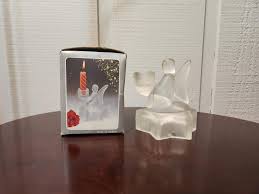 Vintage Frosted Glass Angel Sitting on a Star Candlestick ...