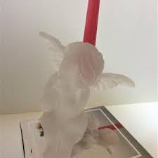 Vintage Frosted Glass Angel Cherub Praying Sitting Centurion ...