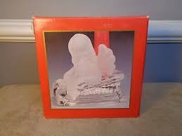 Vintage Frosted Angel On A Clear Glass Sled Candle Holder ...