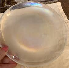 Glass plate 8.25” with an iridescent high gloss And Swirl ...