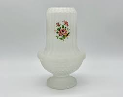 Fairy Lamp 2 Piece Satin Glass Pink Floral Decals Made in Taiwan Vintage 1980s Era, No Chips or Cracks, Sweet Country Cottage Style - Etsy Canada