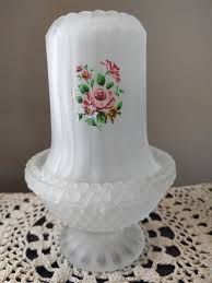 Frosted Glass Fairy Lamp, Rose Decals - Etsy