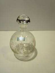 Vintage Bohemia Crystalex Small Decanter, Gold Tone Leaf ...