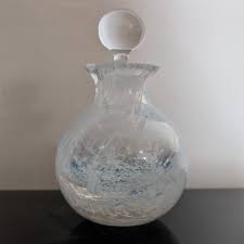 Vintage White Swirl Art Glass Perfume Bottle With Stopper ...