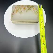 unbranded | Other | Antique Frosted Enameled Glass Hinged Trinket Dresser Box Satin Glass Florals | Poshmark