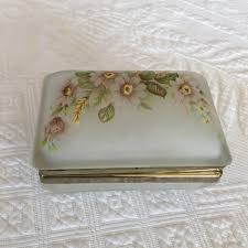 Buy Vintage Frosted Glass Dresser Box. Floral Designs in Green and Lavender. Use for Jewelry or Trinkets or for Hairpins, Etc. Online in India - Etsy