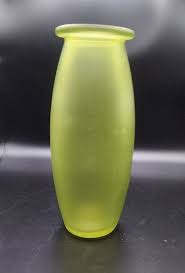 Mid Century Modern Avocado Green Frosted Satin Glass Vintage ...