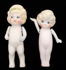 Sold at Auction: Two Japanese all bisque dolls