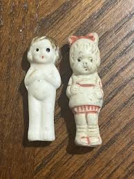 2 Vintage Japan Bisque Girl Miniature Dolls Figurines 2 ...