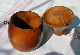 Antique Pear Shaped Wood Tea Caddy Interesting Vertical ...