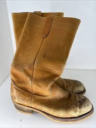 Vintage Lehigh Chunky Cognac Saddle Leather Western Boot ...