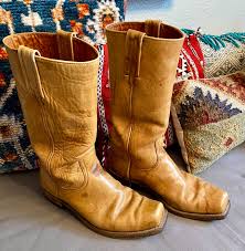 Vintage Distressed FRYE Black Label Campus Boots Banana ...