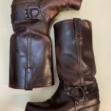 Vintage FRYE Harness Boots LEATHER SOLES and Heels Motorcycle Boots Biker Boots Black Label #2226 - Etsy