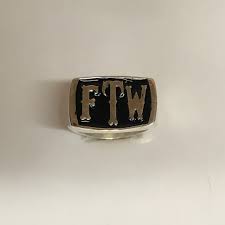Men's Sterling Silver or Gold FTW Ring - Etsy