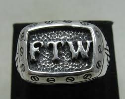 R001163 Sterling Silver F T W BIKER F**K THE WORLD Solid 925 ...