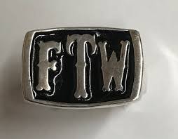Heavy, Solid Sterling Silver FTW Ring in Western Font ...