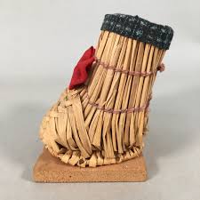 Japanese Kokeshi Doll Vtg Handmade Straw Boots Wara ...