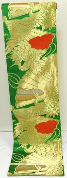 Obi Belt for Kimono Robe Japanese Silk Green Maruobi Sash ...