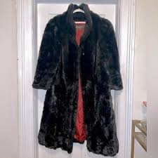 American Vintage | Jackets & Coats | Vintage American Signature Black Long Faux Fur Strong Shoulder Coat | Poshmark