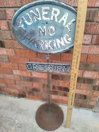 Antique Funeral No Parking Double Sided Stand sign with Base ...
