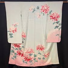 Vintage Japanese Furisode Kimono Woman's Formal Long Sleeve Kimono Robe - Spider Mums - Etsy India