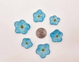 Blue Fused Glass Flowers - Coe 90 Glass Flowers - Cast Glass ...