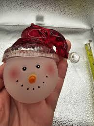 Vintage Snowman Santa Hat Glass Christmas Ornament 3.5 ...