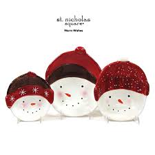 St. Nicholas Square WARM WISHES Nesting Bowl Set 3Pc Snowman ...