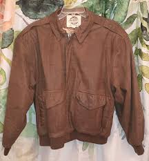 Vintage 1980s Men/Women's Brown Leather Bomber Flight Jacket Size Medium | eBay