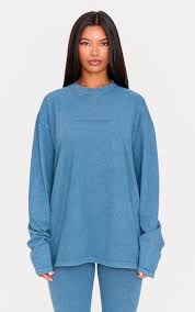 PLT Midnight Blue Embossed Logo T-shirt | Co-ords | PLT USA