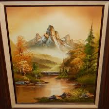 CANTRELL ORIGINAL OIL ON CANVAS SNOW MOUNTAIN RIVER CREEK ...