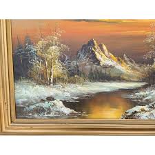 Vintage Large 48" Original Signed G Whitman Landscape Oil ...
