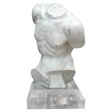 Lucite Male Torso Sculpture Vintage Italian Carved Wood Male ...