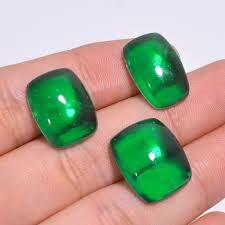 Emerald Doublet Cabochon: Radiant Gemstone Lot (3 Pcs, 37.5 ...