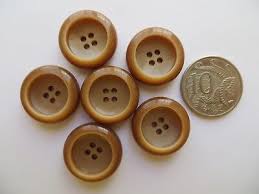 1960s Vintage Med Glossy Rimmed 4-Hole Lt Brown Coat ...