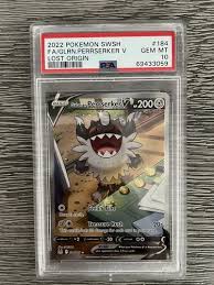 PSA 10 Galarian Perrserker V Alt Art Pokémon Lost Origin 184/196 | eBay
