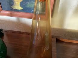 Vtg mid Century modern mcm yellow Amber Glass Genie Bottle ...